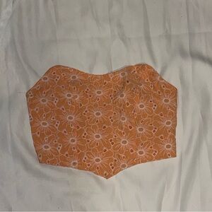SHEIN Orange Floral Crop Top